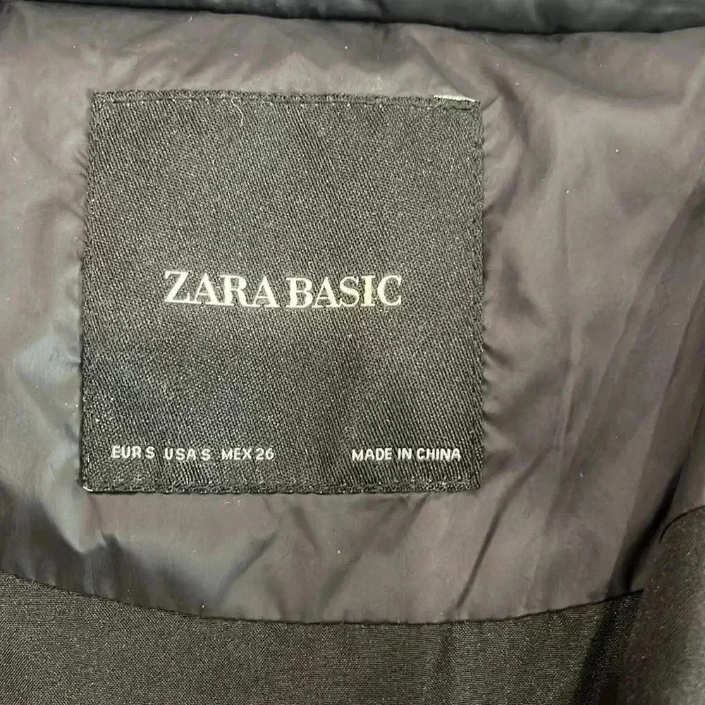 [S] Zara short puffer coat black orange green quilted color  blocking - Picture 9 of 12